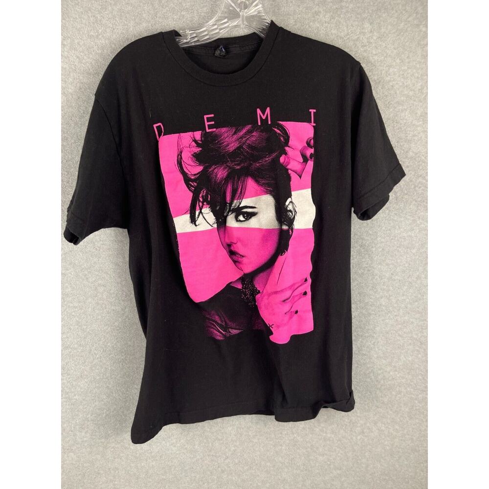Demi Lavato T Shirt Men's‎ Size L Black 2014 Neon Lights Tour Concert Tee
